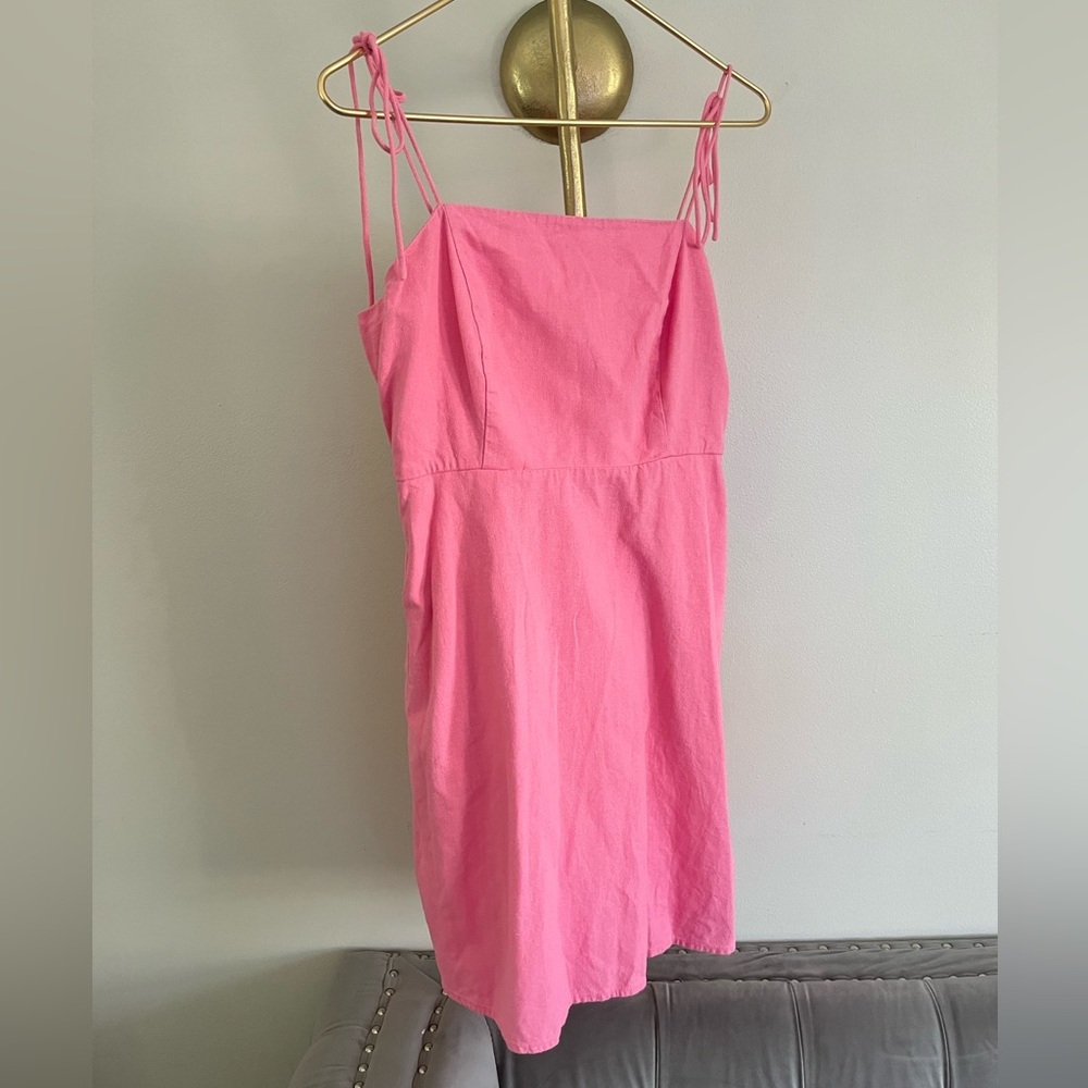 Old Navy Vibrant Pink romantic summer linen feminine mini dress size M